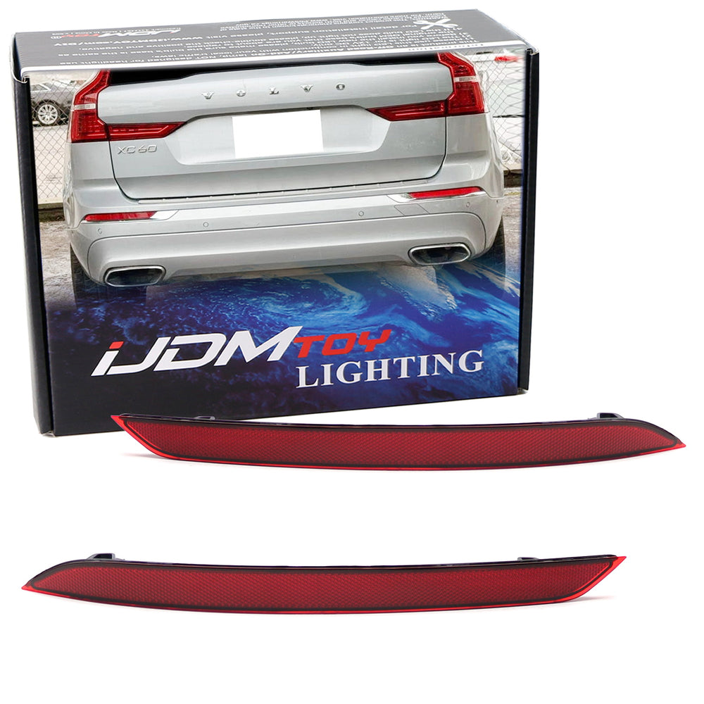 OE-Spec Driver & Passenger Red Rear Bumper Reflector Lenses For Volvo 2018+ XC60