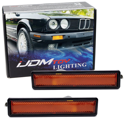 OE-Spec Amber Lens Bumper Side Marker Lamp Housings For BMW E30 3 E34 5 Series