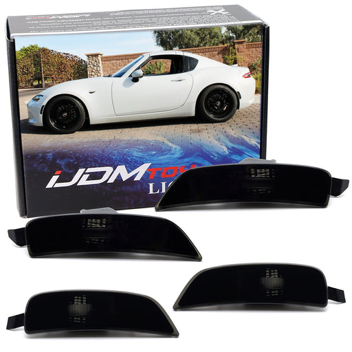 JDM Smoked Lens Front & Rear Side Marker Lamps For Mazda 2016-up MX-5 ND Miata