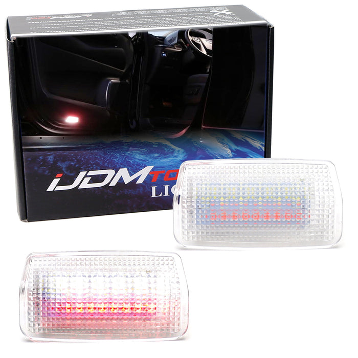 White LED + Red Strober Feature Side Door Courtesy Lights Assy For Lexus Toyota