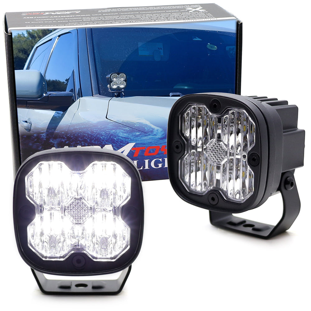 3-Inch Xenon White Flood Beam 24W High Power LED Pods For Car Truck SUV ATV 4x4
