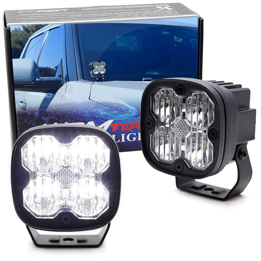 3-Inch Xenon White Flood Beam 24W High Power LED Pods For Car Truck SUV ATV 4x4
