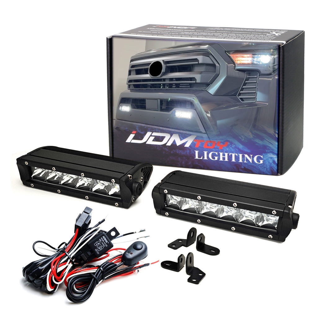White LED Fog Pocket Light Kit For Toyota 22+ Tundra/Sequoia, 24+ Tacoma/4Runner