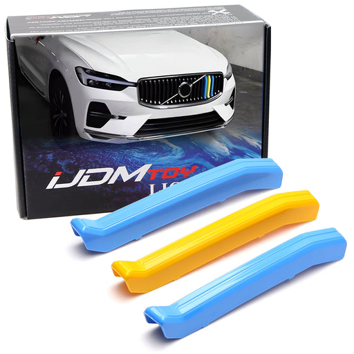 Sweden Flag Color Grille Decoration Insert Trims For 2021-up Facelift Volvo XC60