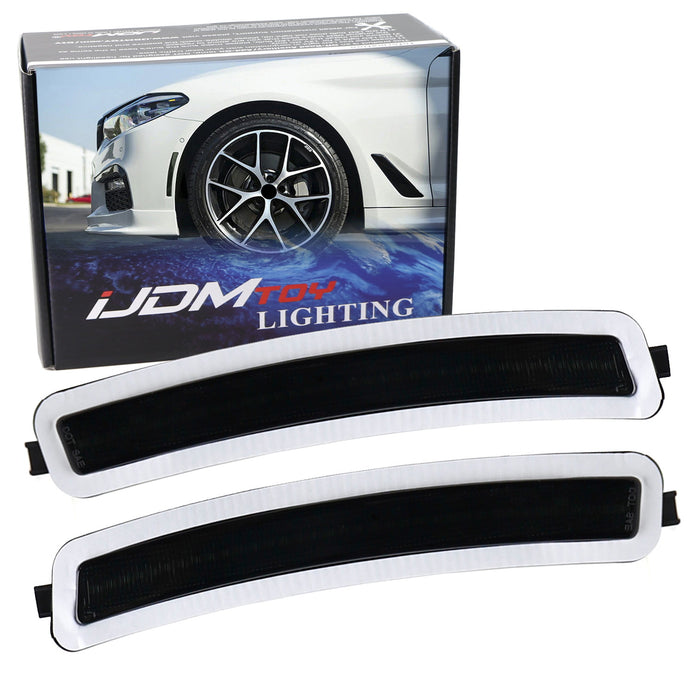 Euro Smoked Front Bumper Side Marker Reflex For BMW 2017-22 G30 530 540 550 M5