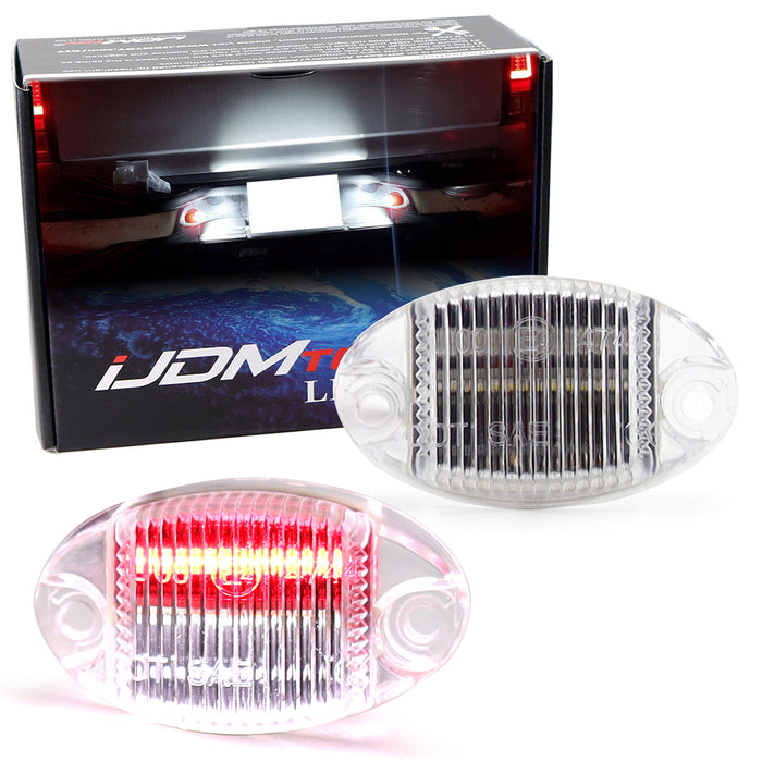 White Full LED License Plate Lights w/ Accent Red Lighting For Dodge 1994-01 RAM