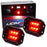 Red Lens 3-Inch Flush Mount 24W High Power LED Pod Lights For Jeep Truck SUV ATV