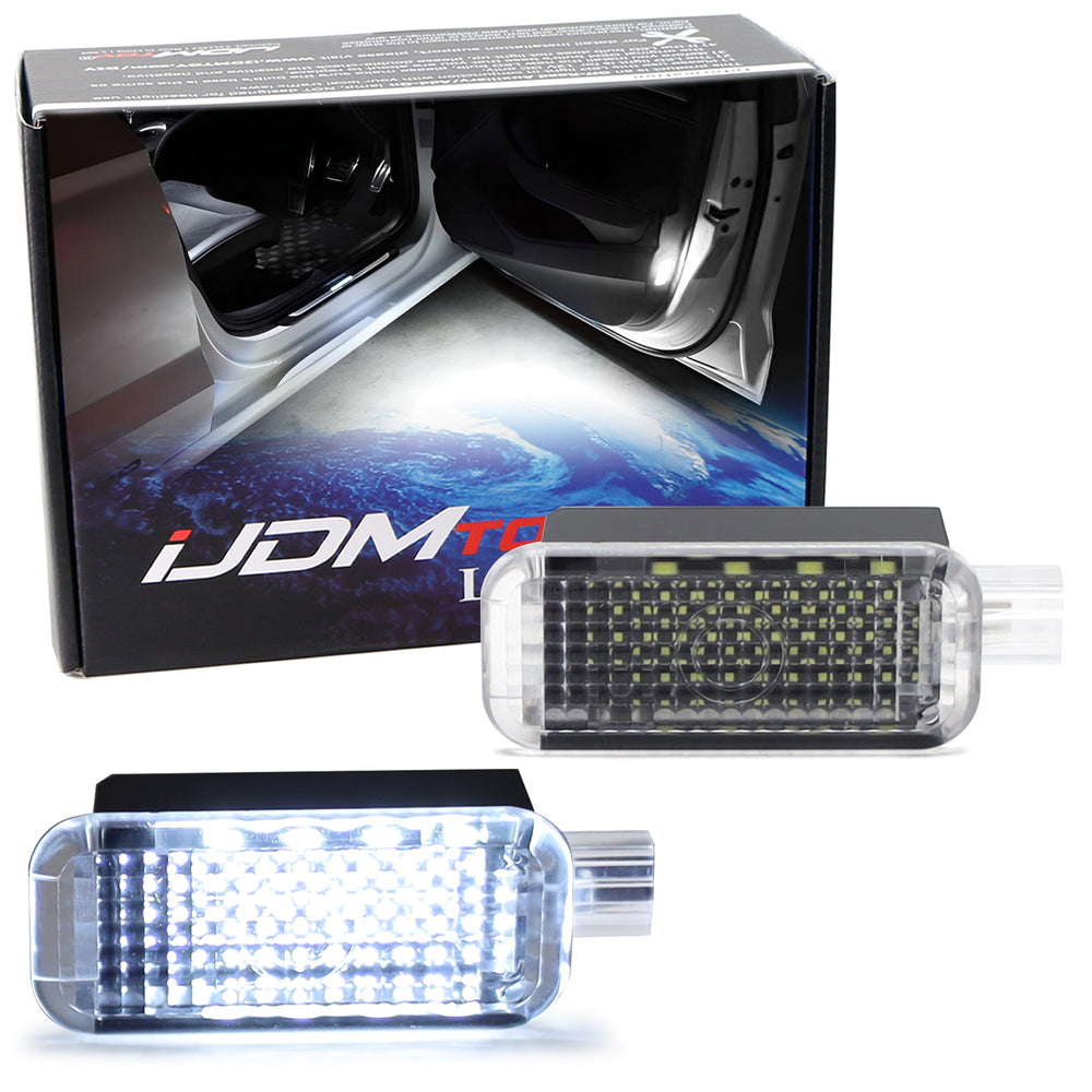 White Full LED Footwell, Side/Under Door/Dash, Trunk Cargo Lights For Audi VW