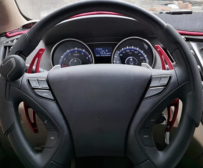 Sports Red Aluminum Larger Paddle Shifter Extension For Hyundai 2012-18 Veloster