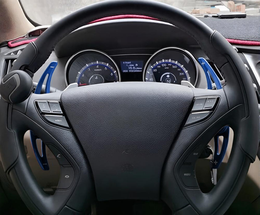 Sports Blue Aluminum Large Paddle Shifter Extension For Hyundai 2012-18 Veloster