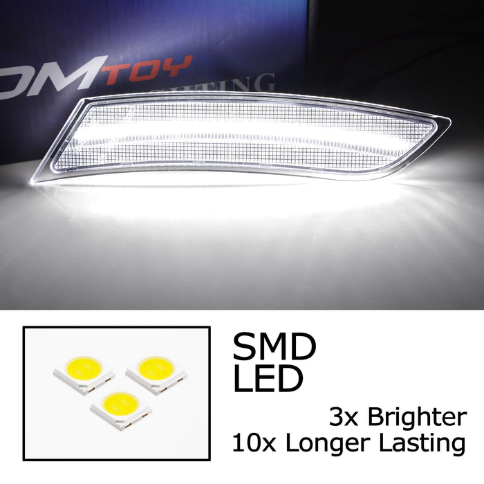 Clear Lens White Full LED Bumper Side Marker Light Kit For 2013-17 Cadillac XTS