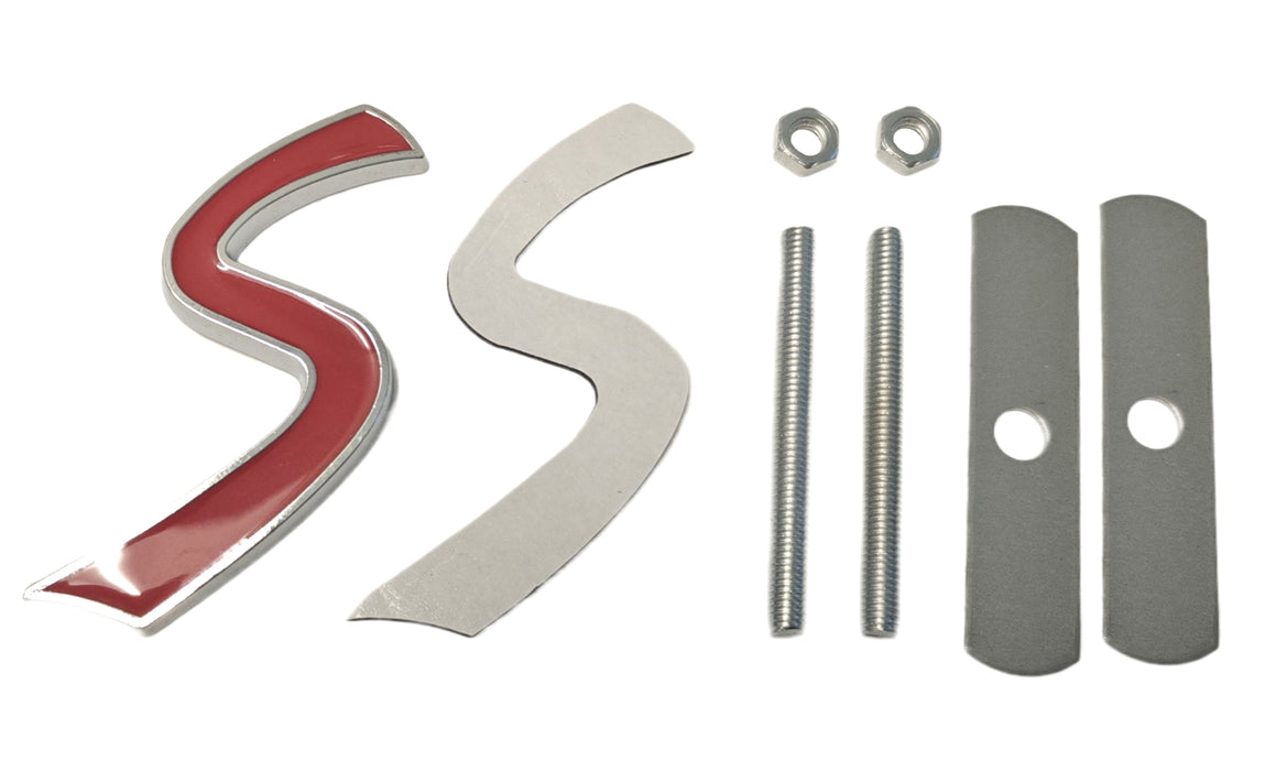 Chrome Finish Red S Letter Badge For MINI Cooper R50 R56 R60 F55 F56 Front/Back