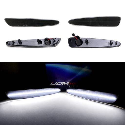 Smoked Lens White Full LED Front & Rear Side Markers For 05-13 Chevy Corvette C6