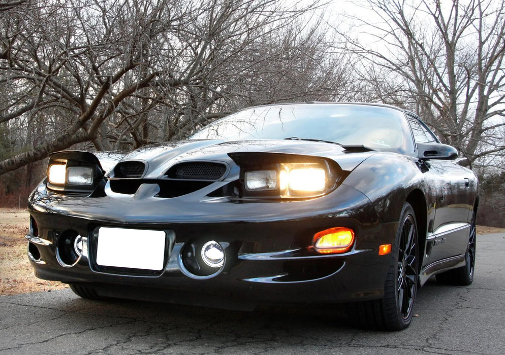Black-Out 2-In-1 White 24W High Power LED Fog Lamps w/ Halo For Pontiac Firebird