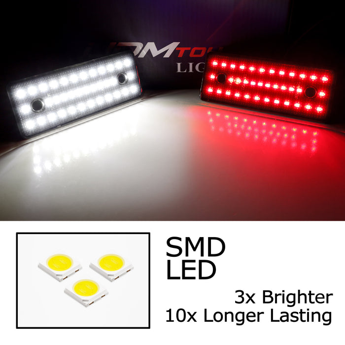 Smoked Lens White Red Full LED Dotted Side Markers For 2015-18 Benz W463 G-Class