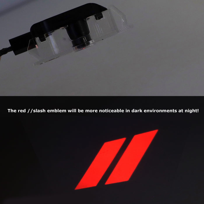 Red // Slash LED Projection Under Door Footwell Lights For Dodge 15+ Challenger