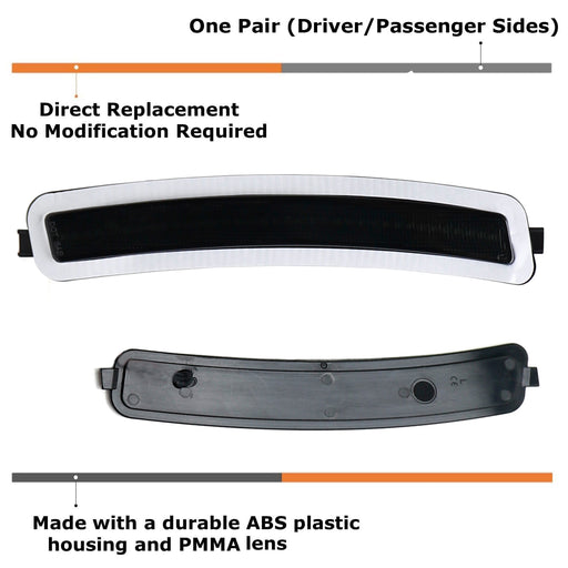 Euro Smoked Front Bumper Side Marker Reflex For BMW 2017-22 G30 530 540 550 M5