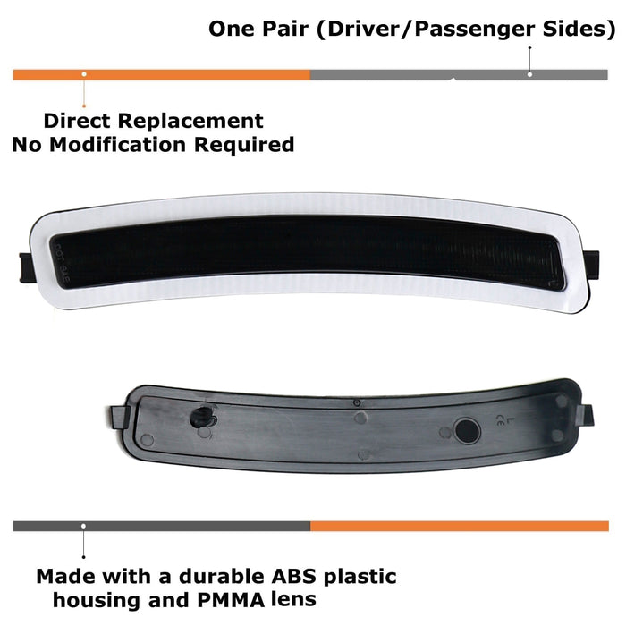 Euro Smoked Front Bumper Side Marker Reflex For BMW 2017-22 G30 530 540 550 M5