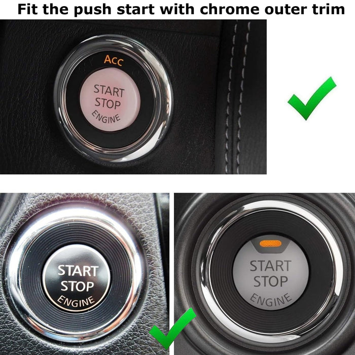 Sports Red Engine Push Start Button Outer Decor Ring Trim For Nissan Infiniti