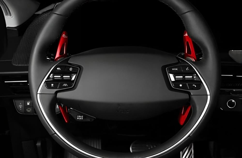 KDM Red Aluminum Larger Paddle Shifter Extensions For KIA 2025+ EV3 EV4 EV5 EV6
