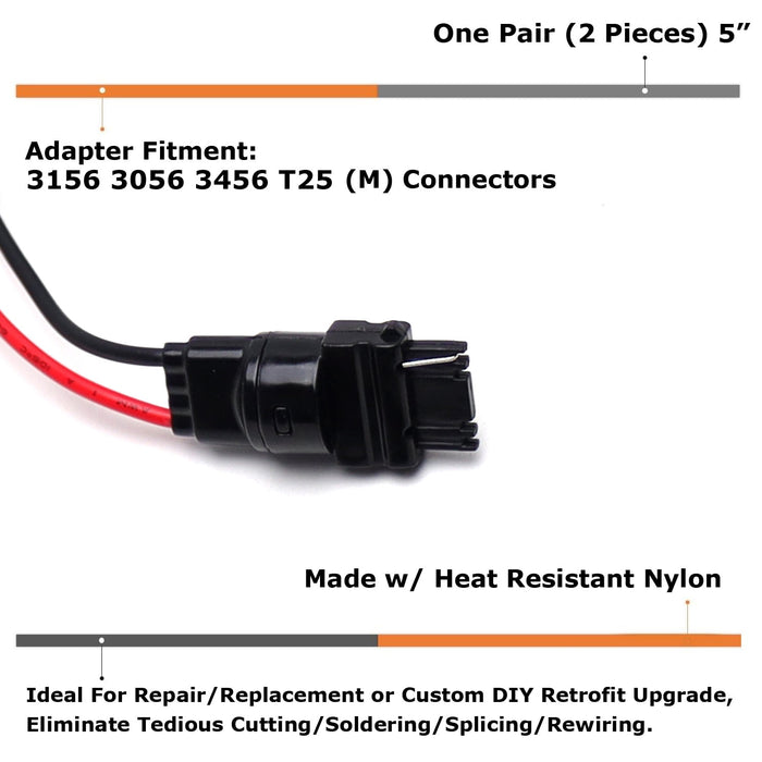 3156 T25 Male Adapter Wiring Harness For Car Turn Signal/DRL/Backup Lights, etc