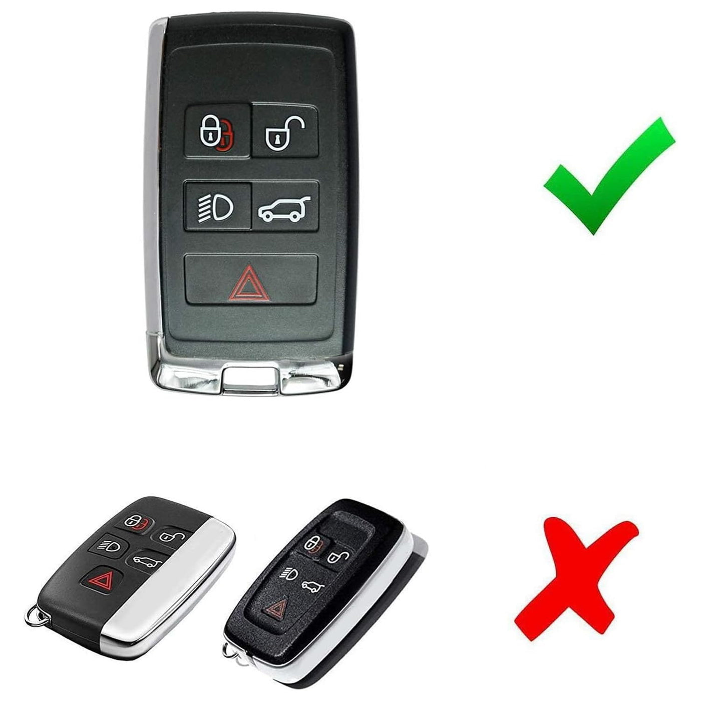 Black/Red Carbon Pattern Hard Key Cover For 18+ Ranger Rover Defender ...