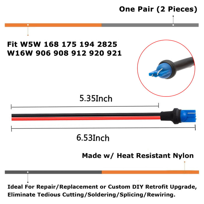 2pc W5W W16W T10 Male Adapter For Car Lighting Power distribution & Connectivity