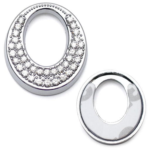 4x Oval Crystal Bling Alloy Door Lock Pin Decorative Rings For Mercedes CLA GLA