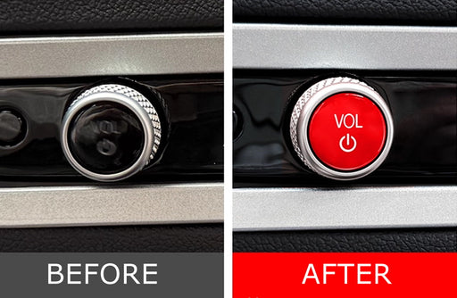 M-Sports Red Stereo Vol Center Knob Trim Button For BMW 2 3 4 Series X5 X6 X7 Z4