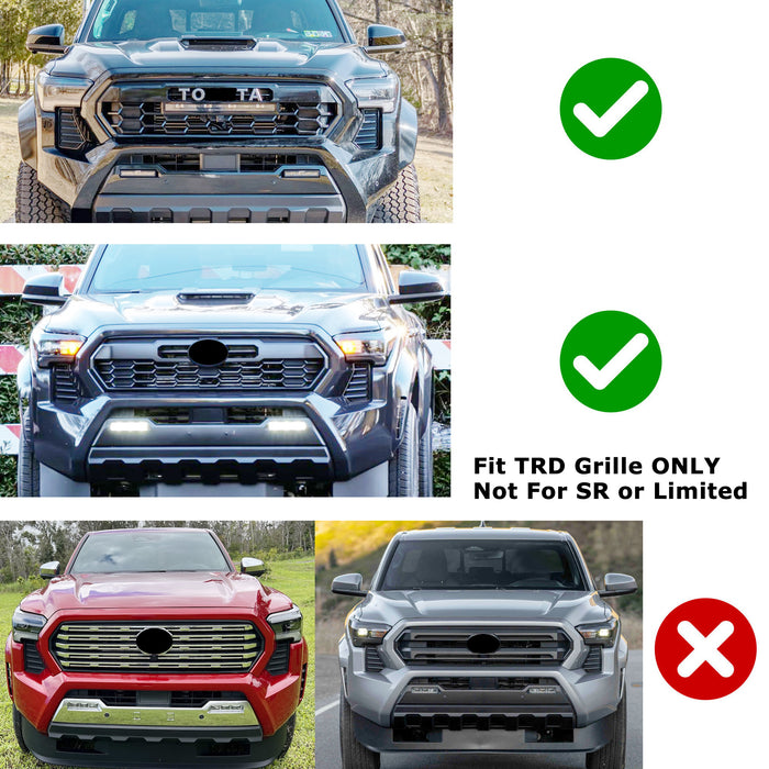 4pc Smoked White Full LED Front Grille Lighting Kit For 24-up Toyota Tacoma TRD