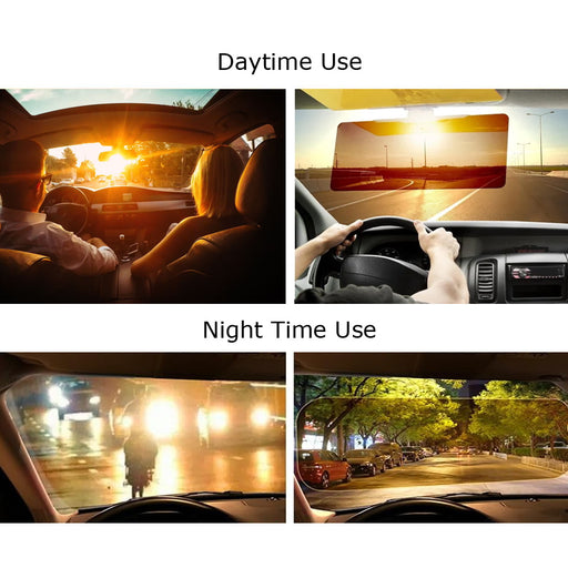 Car Truck Dark/Yellow Lens Sun & Headlight Anti-Glare UV Guard Sunvisor Extender