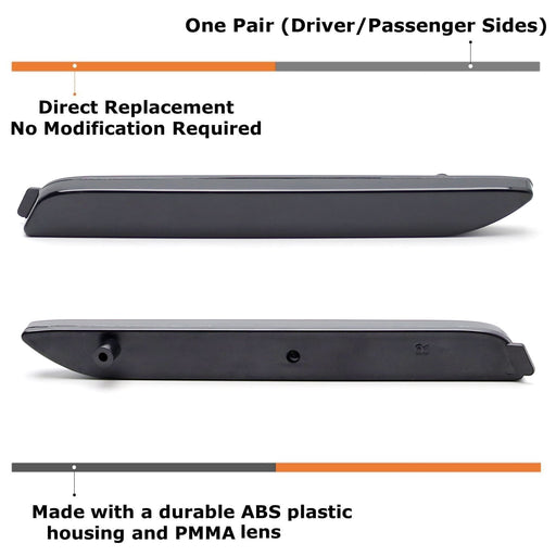 OE-Spec Smoke Lens Rear Bumper Reflectors For Lexus IS RC NX, Toyota RAV4 Sienna