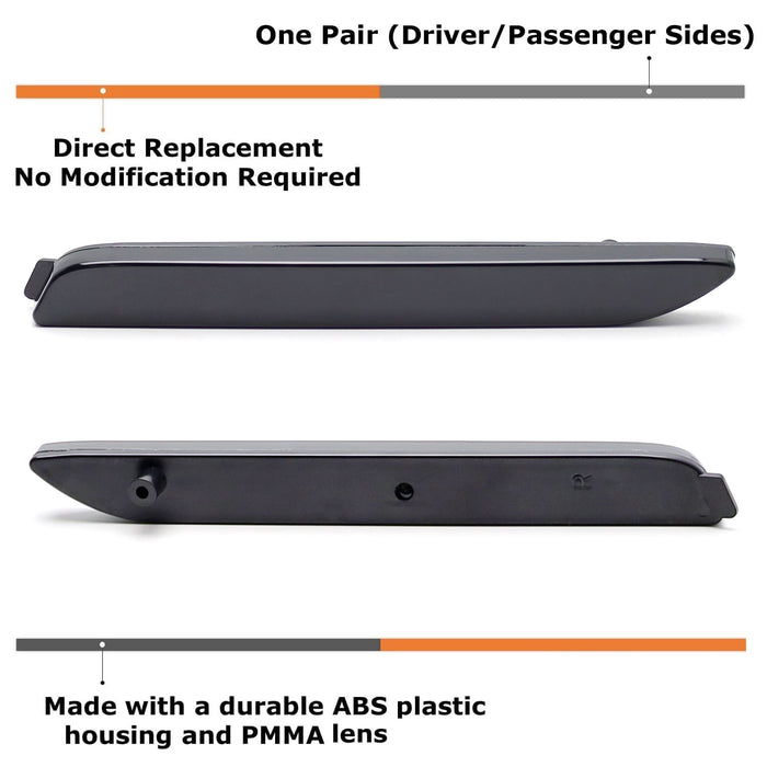 OE-Spec Smoke Lens Rear Bumper Reflectors For Lexus IS RC NX, Toyota RAV4 Sienna