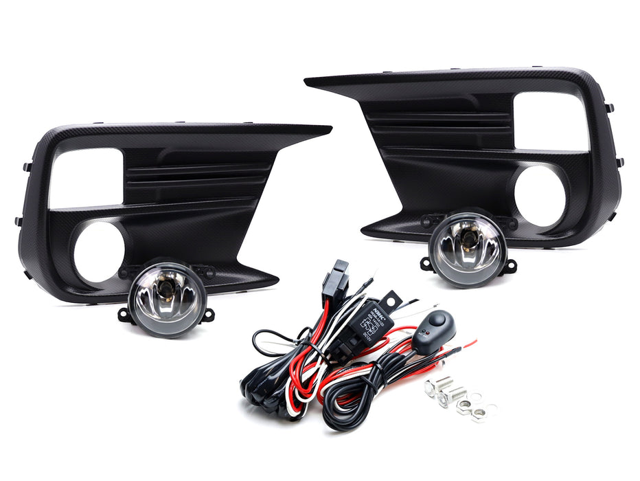 Clear Lens Halogen Fog Light Kit w/ Fog Bezel Covers, Relay Wiring For 18-21 WRX