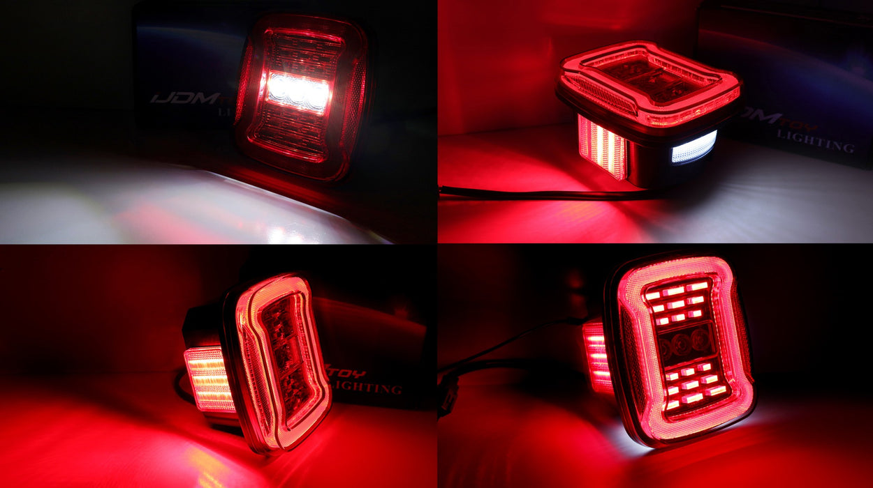 JL Style Red Lens Full LED Taillamps For Jeep 76-06 CJ5 CJ7 CJ8 Wrangler YJ TJ
