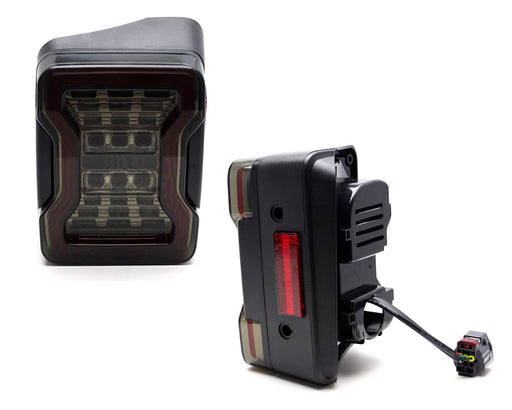 JL Style Smoke Lens 4-In-1 Full LED Tail Lights For Jeep 1997-17 Wrangler JK JKU