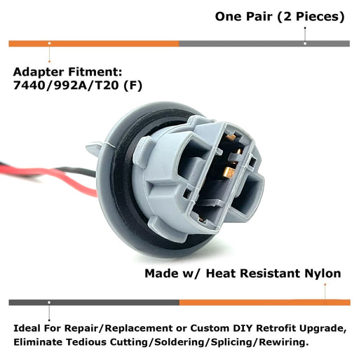 OE-Spec 7440 T20 Front/Rear Turn Signal/Reverse Light Sockets For Toyota Subaru