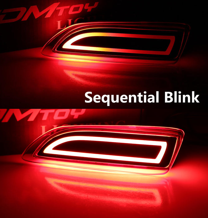 Red Lens Full LED Rear Bumper Reflectors For Lexus CT200h as Tail/Brake/Signals