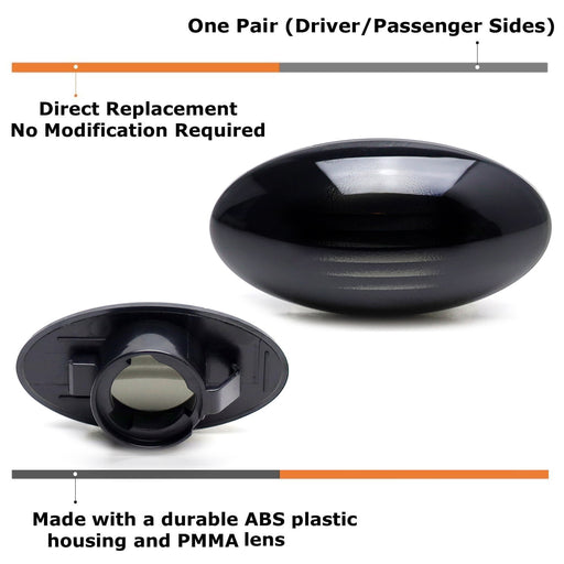 Euro Smoked Front Fender Side Marker Lenses For Gen1 R50 R52 R53 MKI MINI Cooper