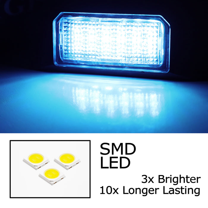 Aqua Ice Blue Error Free LED License Plate Lamps For Audi A6 A7 VW Jetta Passat