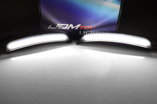 Smoked Lens Front/Rear White LED Strip Side Marker Lights For 15+ Dodge Charger