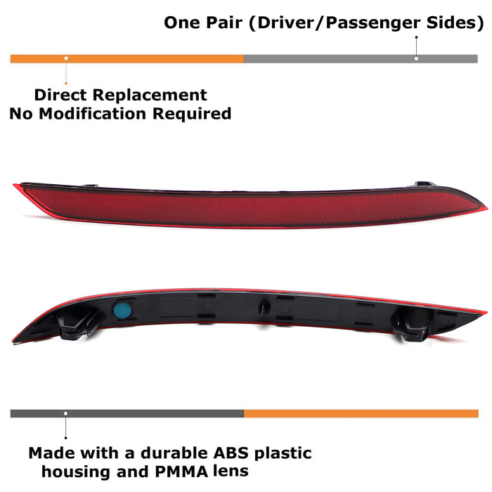 OE-Spec Driver & Passenger Red Rear Bumper Reflector Lenses For Volvo 2018+ XC60