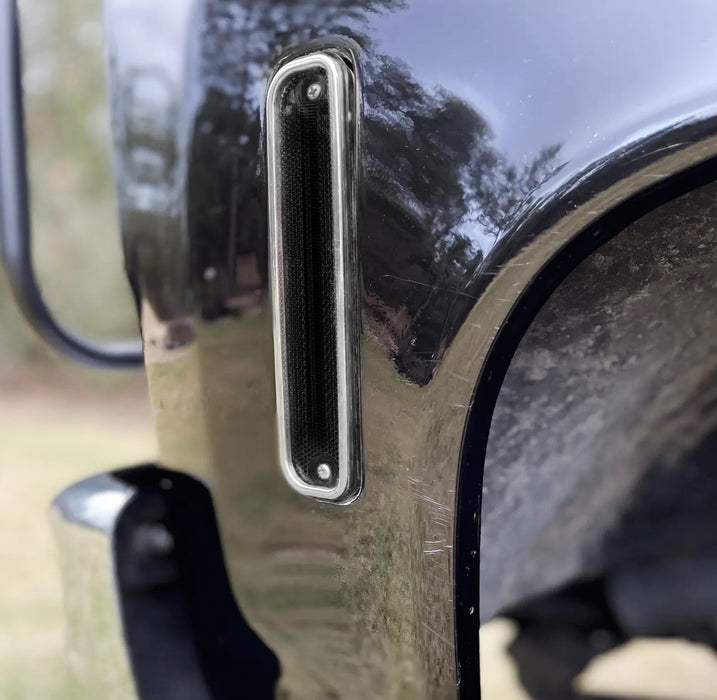 4pc Set Smoke Lens White Full LED Side Markers For 1975-80 Chevy GMC C/K Truck