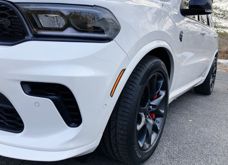 Smoked Lens Amber Full LED Front Bumper Side Marker Lights For Dodge 21+ Durango