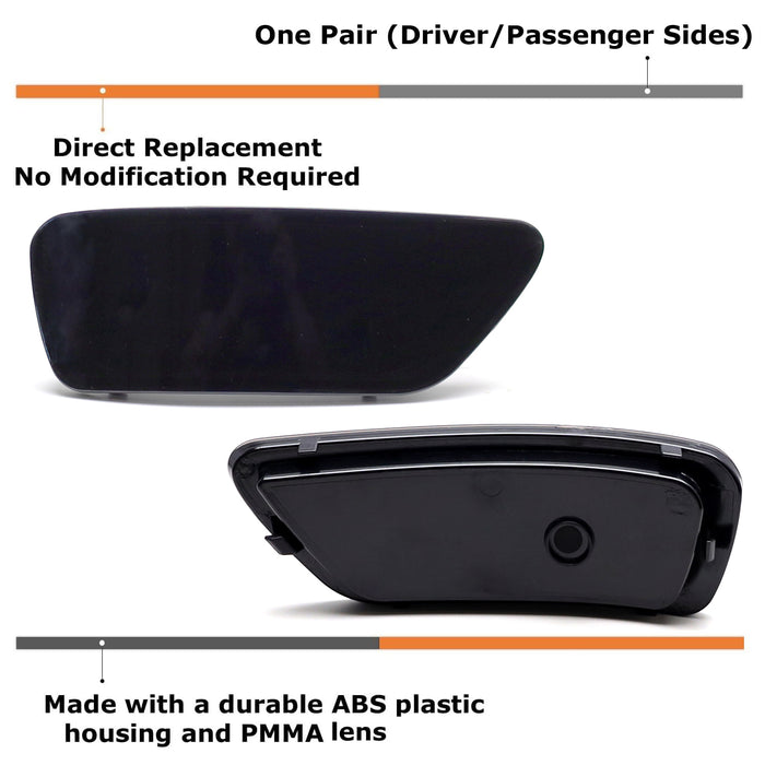 Black-Out Lens Rear Bumper Reflectors For 11-20 Jeep Grand Cherokee WK2, Compass