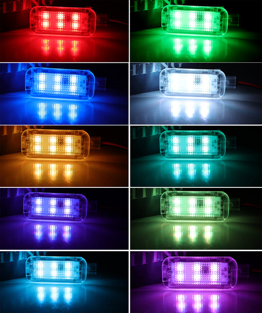 Multi-Color RGB Accent LED Door Lights w/Remote For Audi A3 A4 A5 A6 A7 Q5 Q7 TT