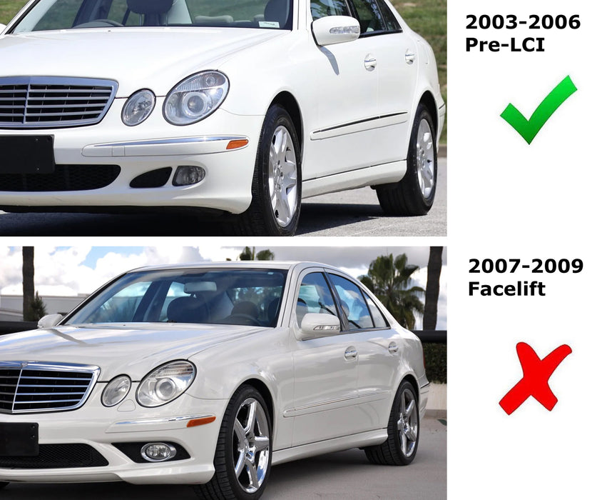 Smoke Lens White 40-SMD LED Side Marker Lights For 2003-06 Mercedes W211 E-Class