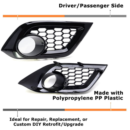 Pair LH & RH Side OEM-Spec Gloss Fog Lamp Bezel Covers For Scion iM, Corolla iM