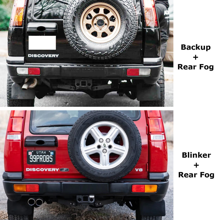 Clear & Red Lenses Lower Rear Bumper Reverse/Rear Fog Lamp For 99-04 Discovery 2