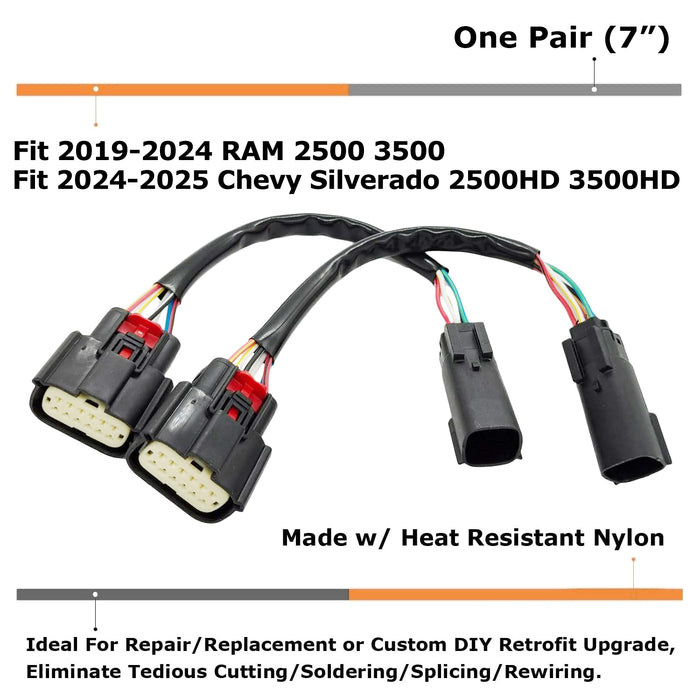 Incandescent To LED Tail Lights Conversion Wire Harness For 19-24 RAM 2500 3500